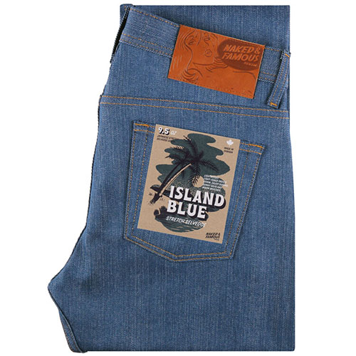 Джинсы Naked & Famous голубого цвета